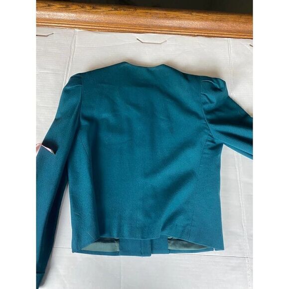 Vintage Tailored Sir for Her Wool Suit Christmas Holiday Green-Measures … - Picture 9 of 12